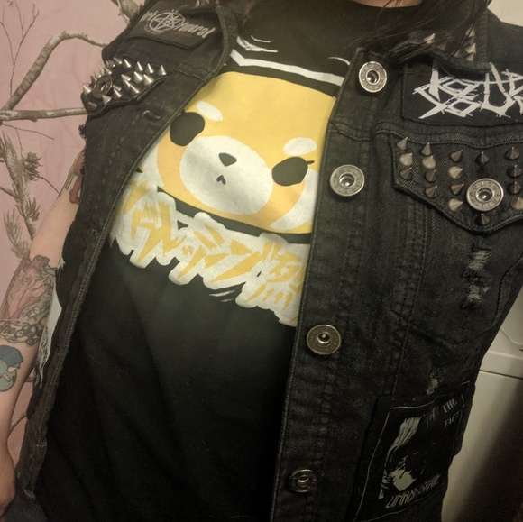 black denim battle jacket